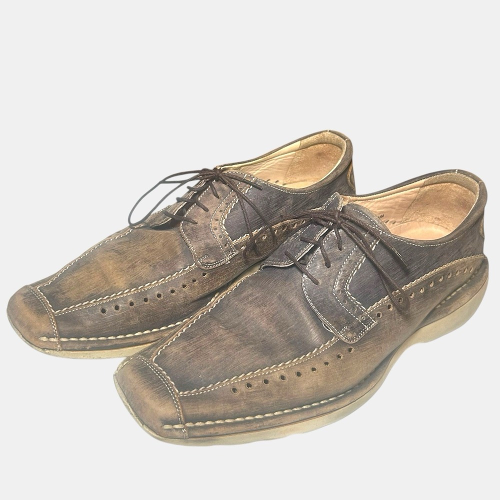 Mezlan MUZIO Distressed Leather Oxfords | Size 8 M | Hand-Finished Spain - Picture 2 of 11